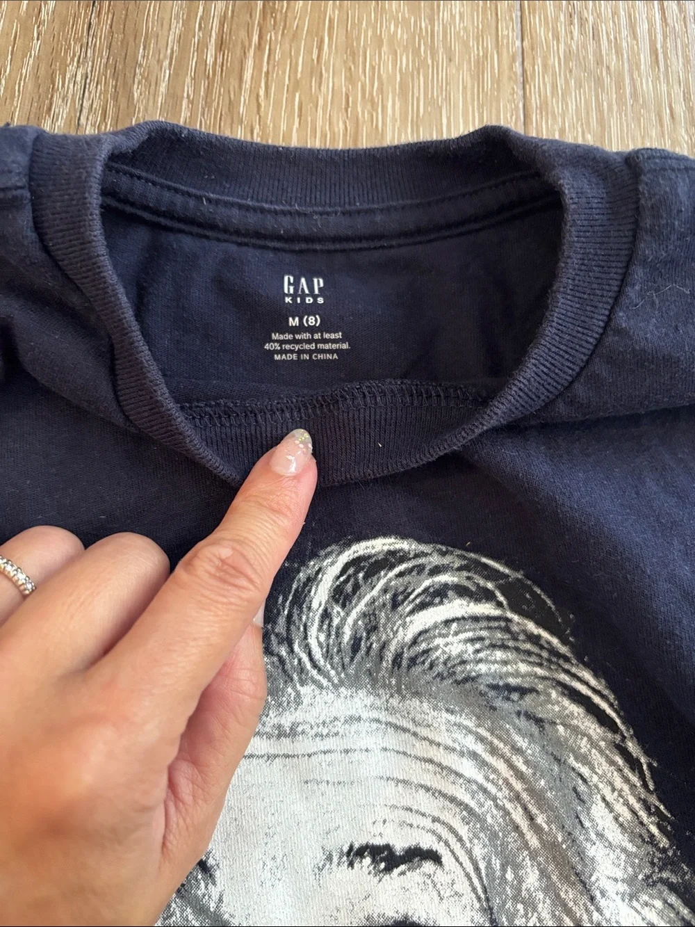GAP Black Long-Sleeve Graphic Einstein Print